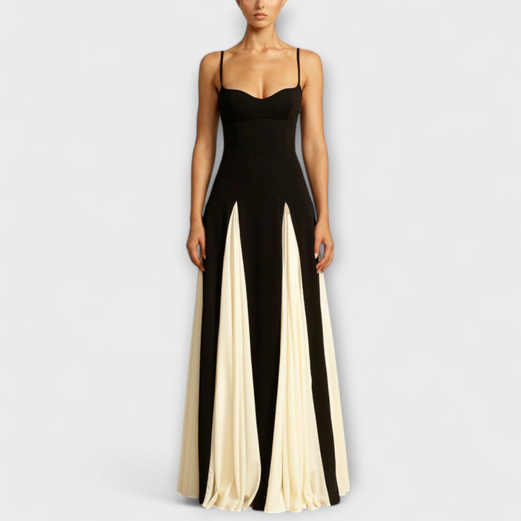 Ember - Classic Elegance A-Line Maxi Dress with Tulle Panels – Emma ...