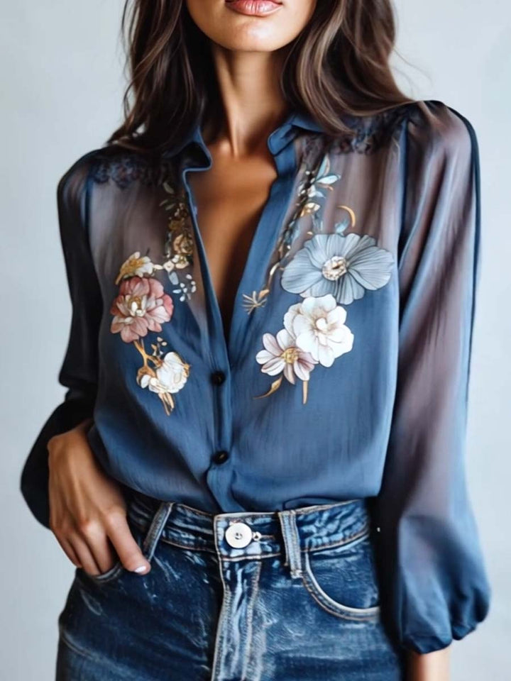 Blouse florale bohème chic pour femme