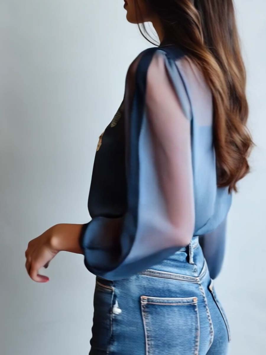 Blouse florale bohème chic pour femme