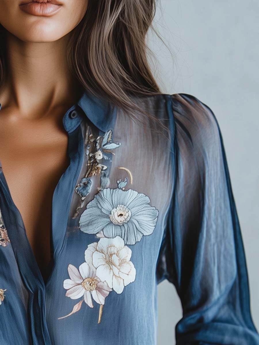 Blouse florale bohème chic pour femme