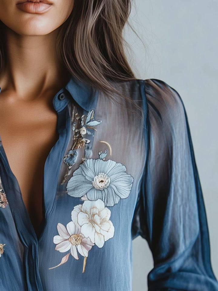 Blouse florale bohème chic pour femme