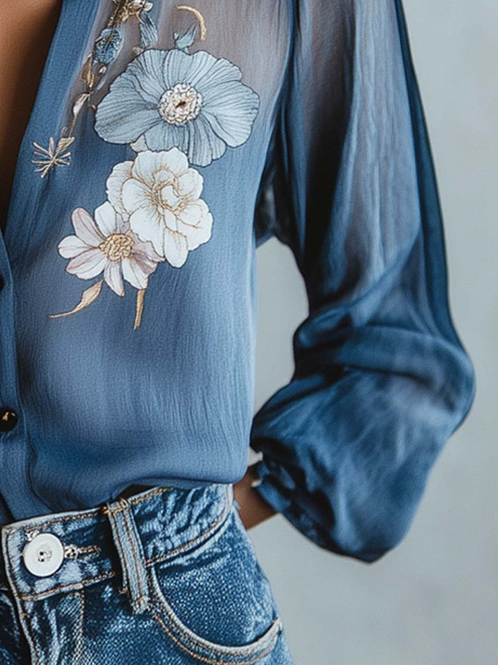 Blouse florale bohème chic pour femme