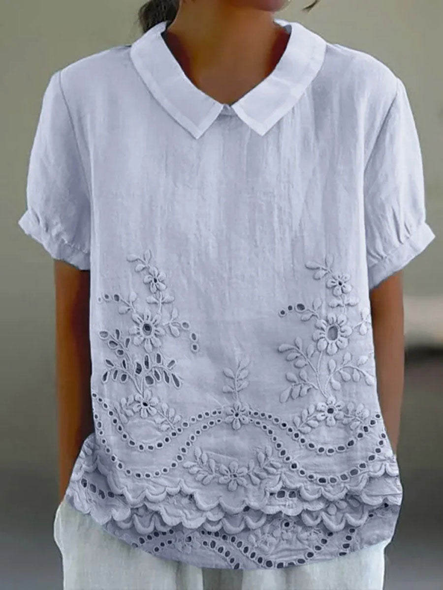 Lily | Chemise brodée florale