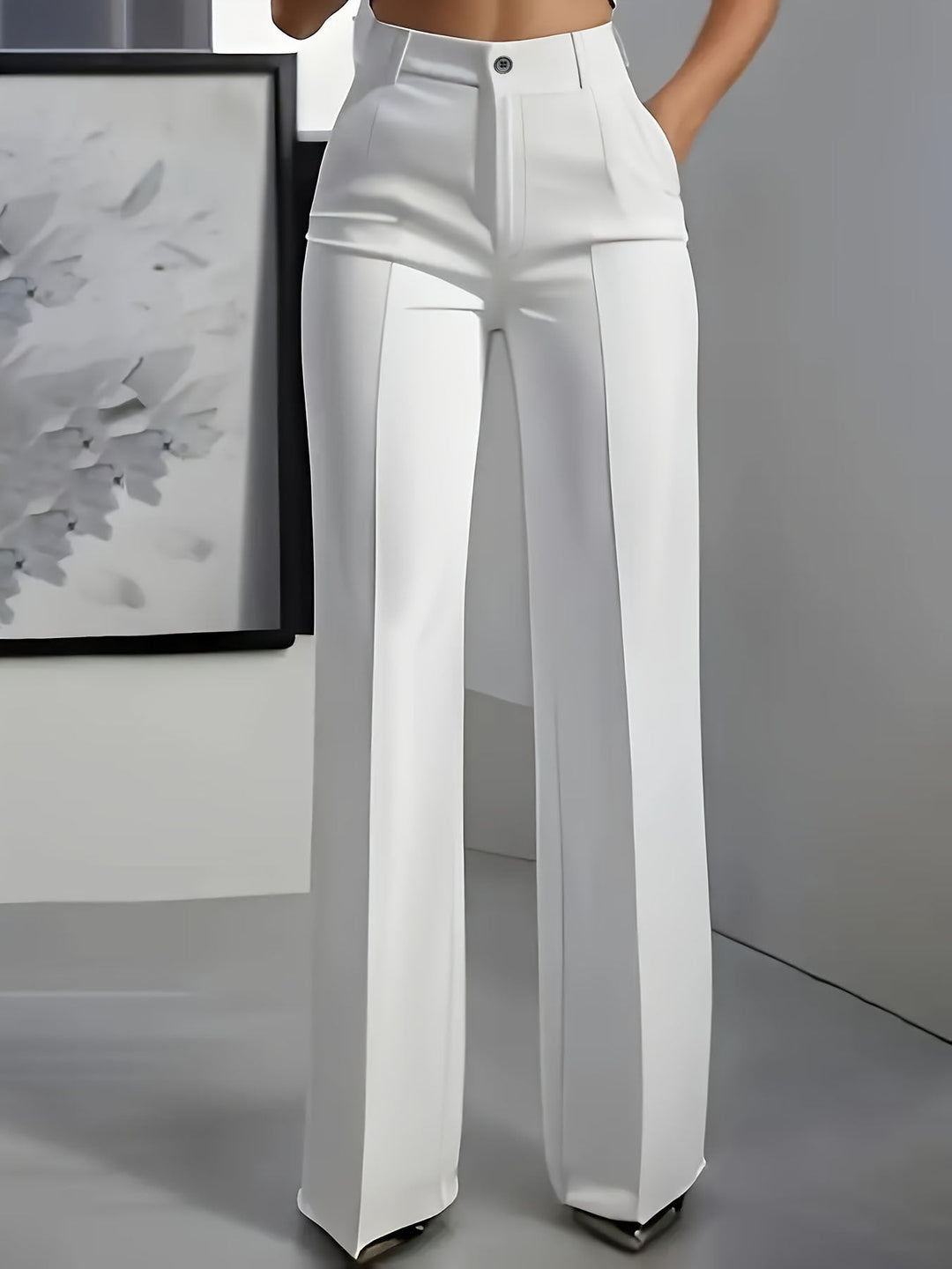 Adeline | Refined Women's Wide Leg Trousers with High Waistband and Wide Leg Cut