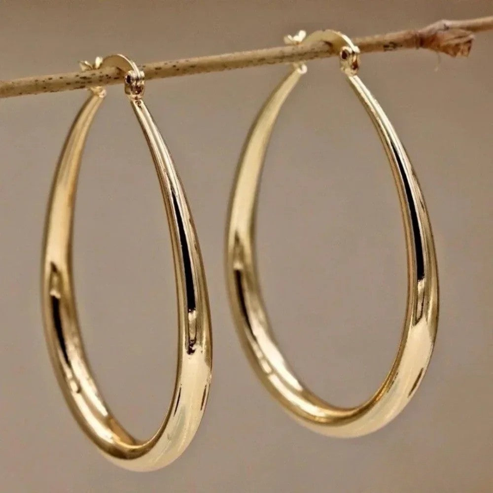 Boucles d’oreilles rétro en forme d’anneau