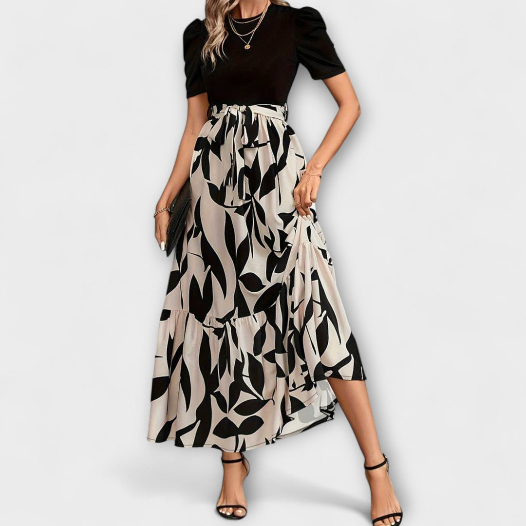 Luna - Robe d'été à motif floral et col rond
