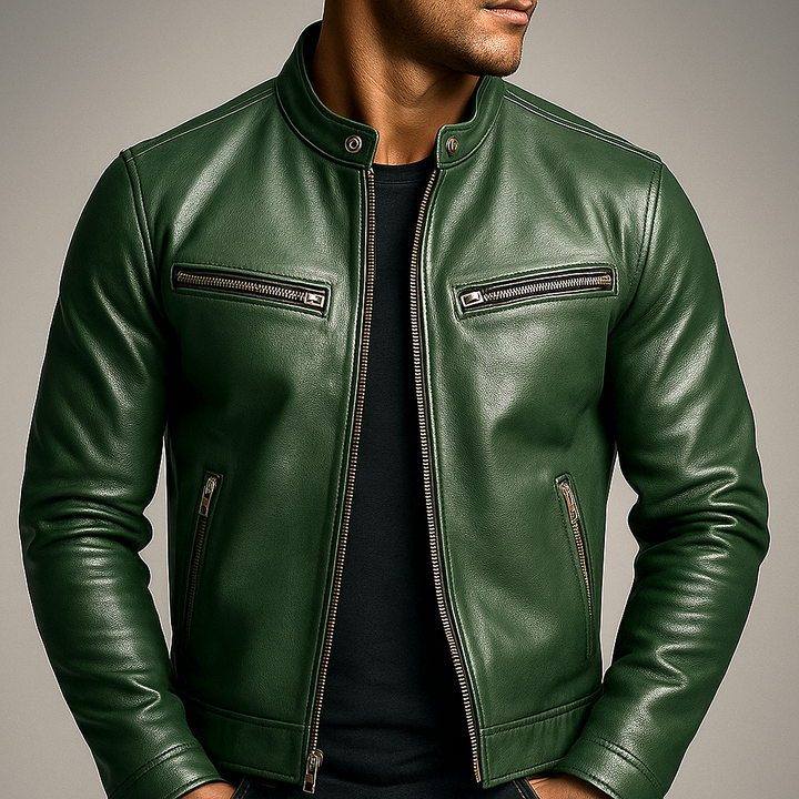 Leon | Casual Leather Jacket with Soft Lining and Fitted Cut