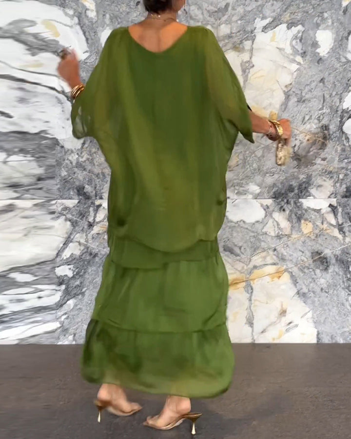 Morgan™ | Robe maxi verte à volants