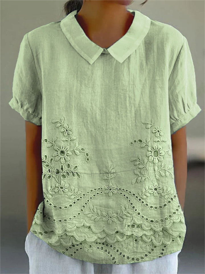Lily | Chemise brodée florale