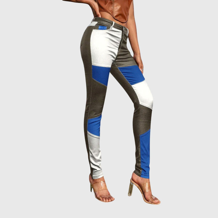 Calliope - Pantalon tube avec motif color block