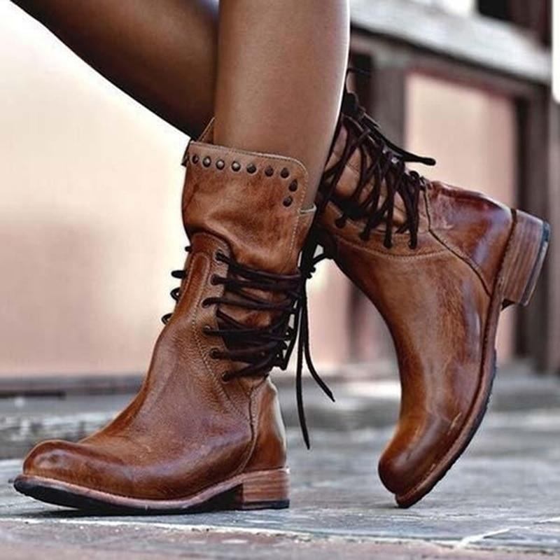 Alisha | Bottes en cuir avec lacets