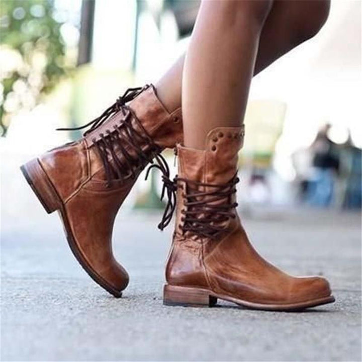 Alisha | Bottes en cuir avec lacets