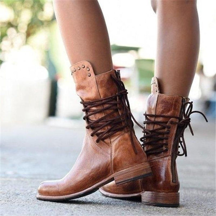 Alisha | Bottes en cuir avec lacets