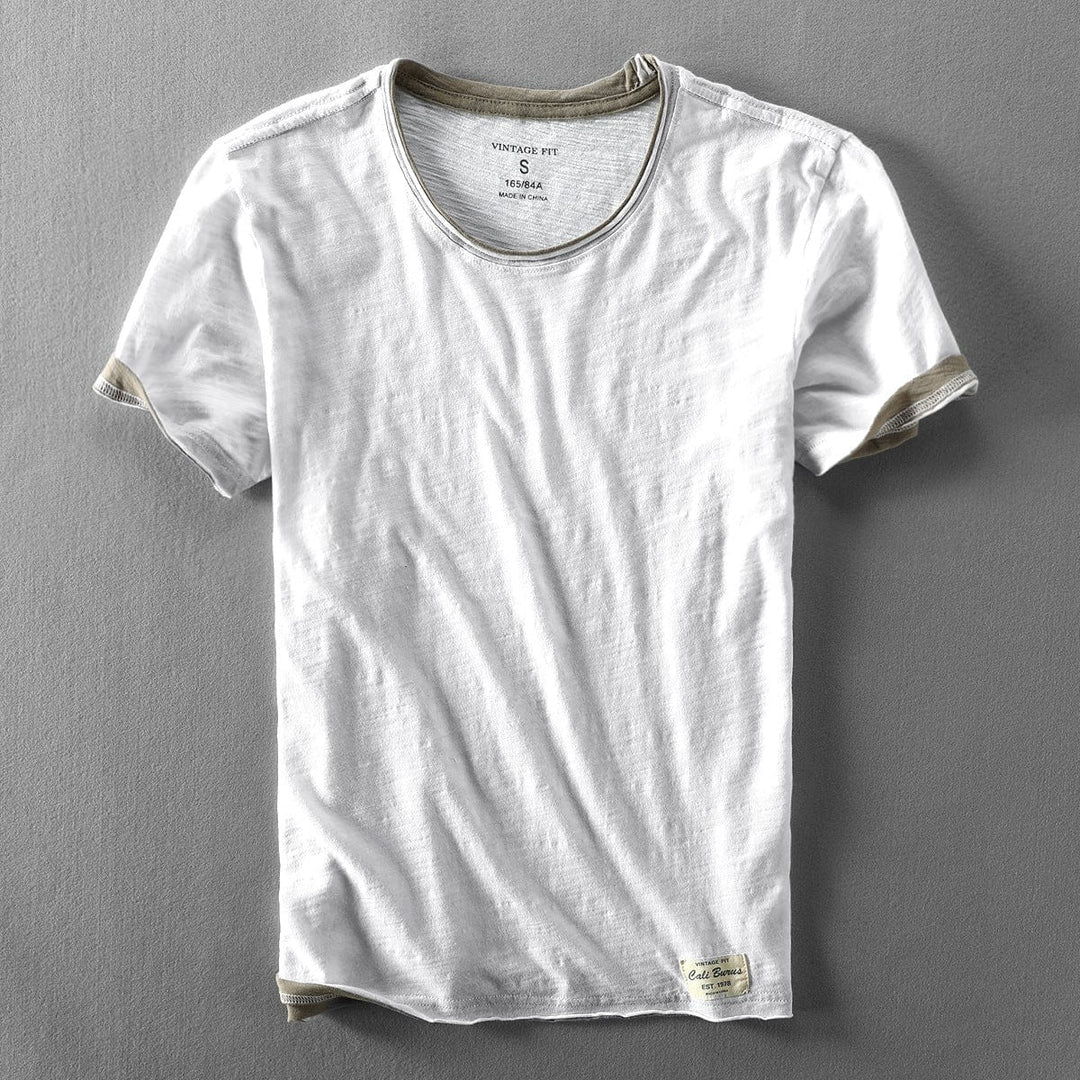 T-shirt double couche à col rond Elias