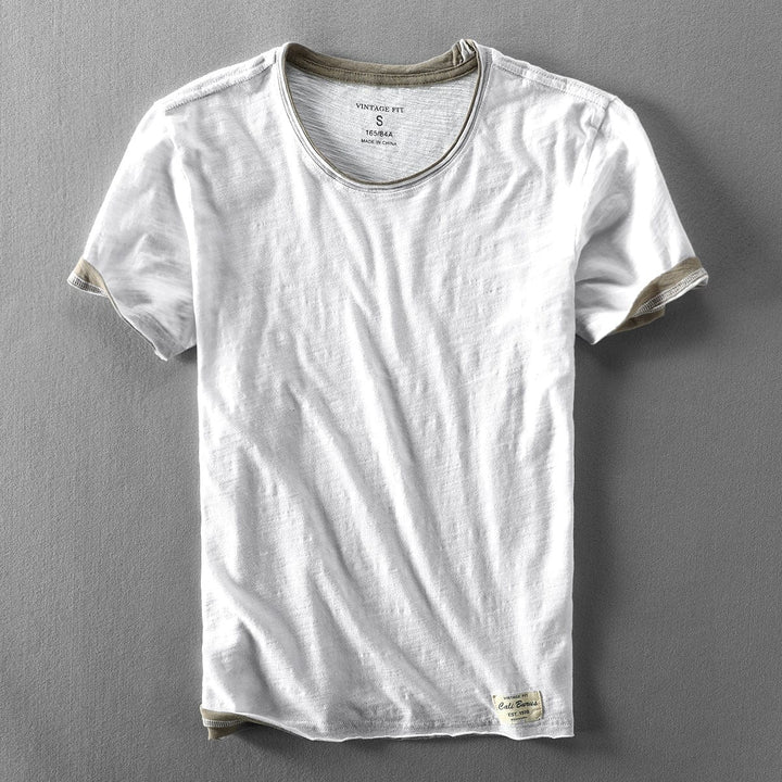 T-shirt double couche à col rond Elias