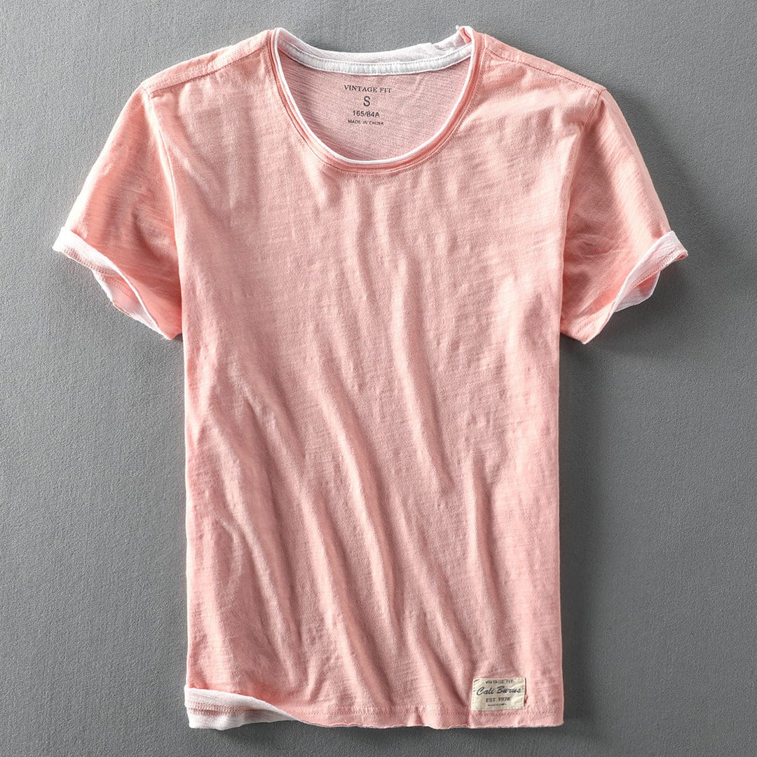 T-shirt double couche à col rond Elias