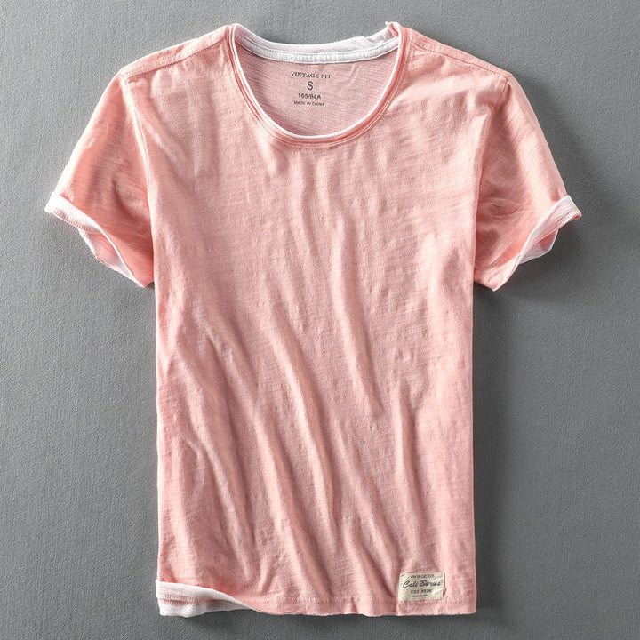 T-shirt double couche à col rond Elias