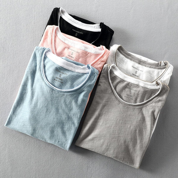 T-shirt double couche à col rond Elias