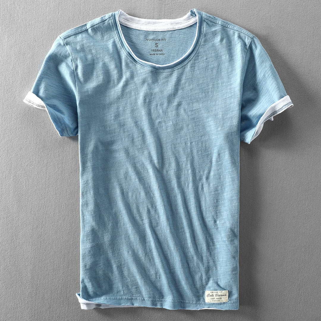 T-shirt double couche à col rond Elias