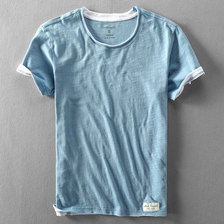 T-shirt double couche à col rond Elias