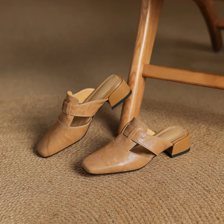 Mules Andie en cuir véritable