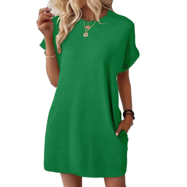 EVASHA™ – Robe d'été minimaliste décontractée à col rond
