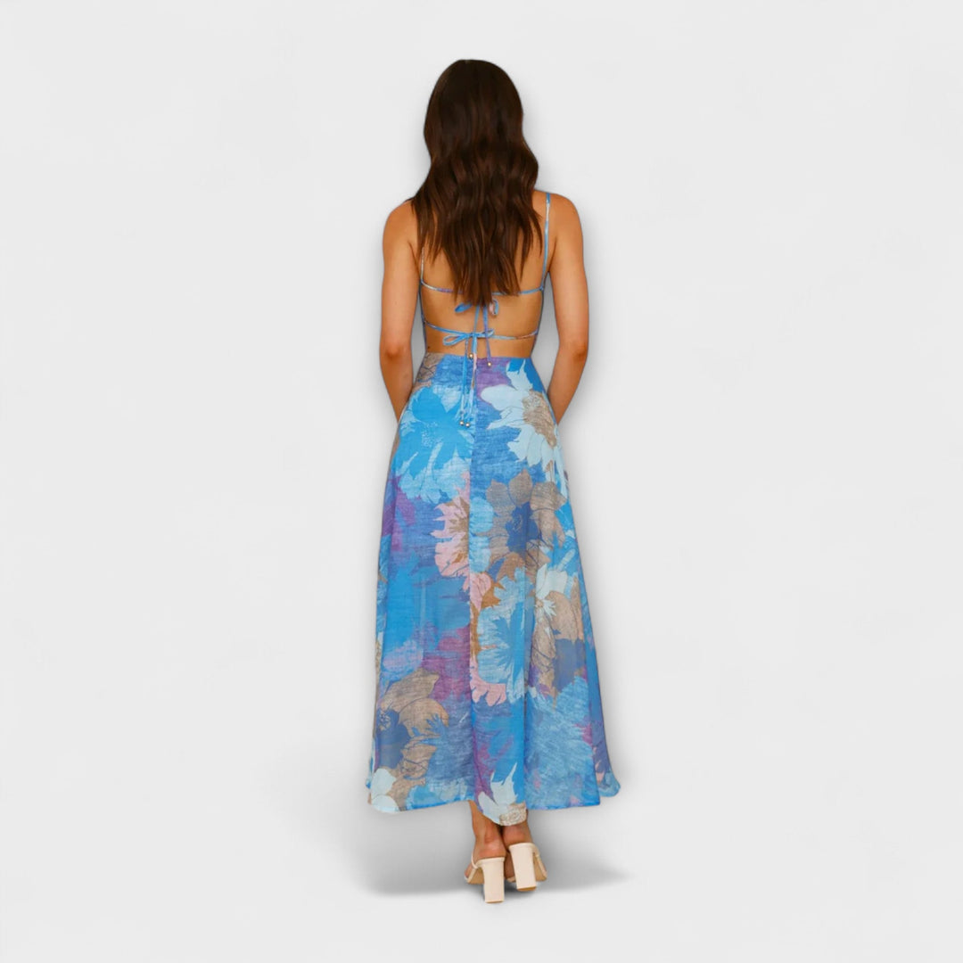 Audrey - Robe à Bretelles Imprimé Floral pour Femme - Stylée et Séduisante