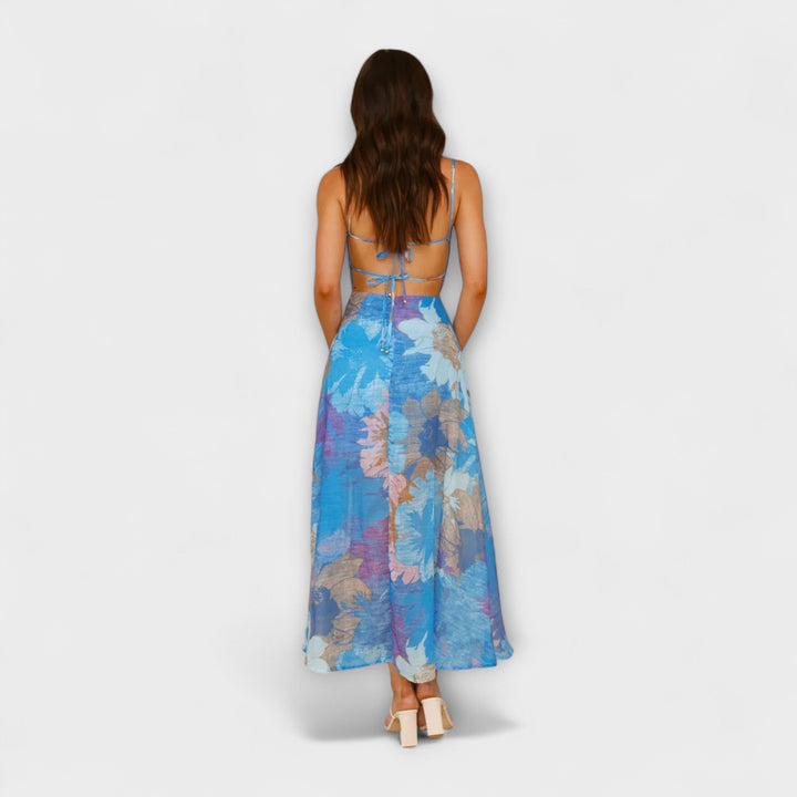Audrey - Robe à Bretelles Imprimé Floral pour Femme - Stylée et Séduisante