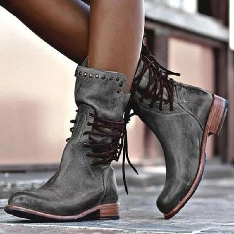 Alisha | Bottes en cuir avec lacets