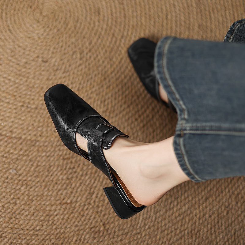 Mules Andie en cuir véritable