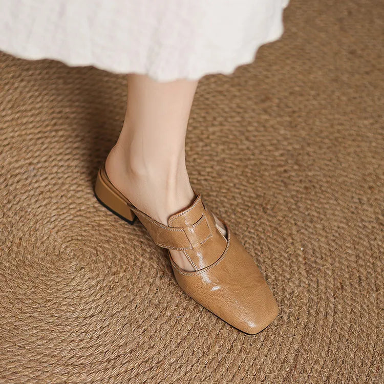 Mules Andie en cuir véritable