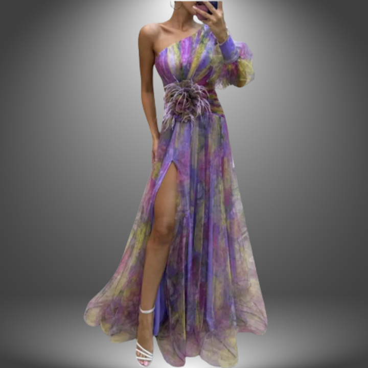 Addison | Robe maxi florale vibrante à une épaule