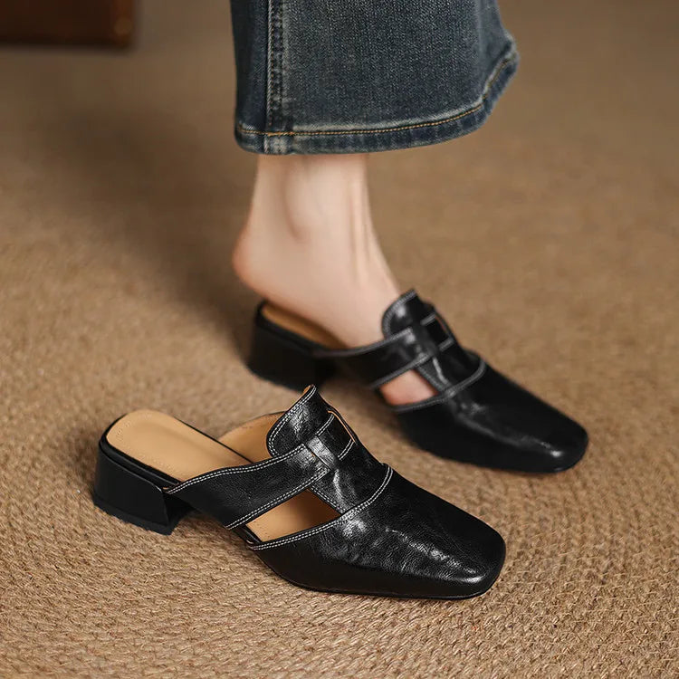 Mules Andie en cuir véritable