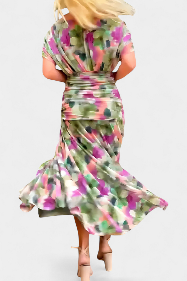 Alondra™ Robe longue fleurie avec col en V