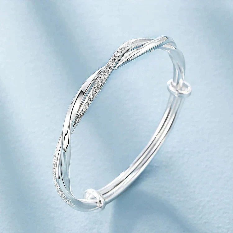 Bracelet tressé en argent