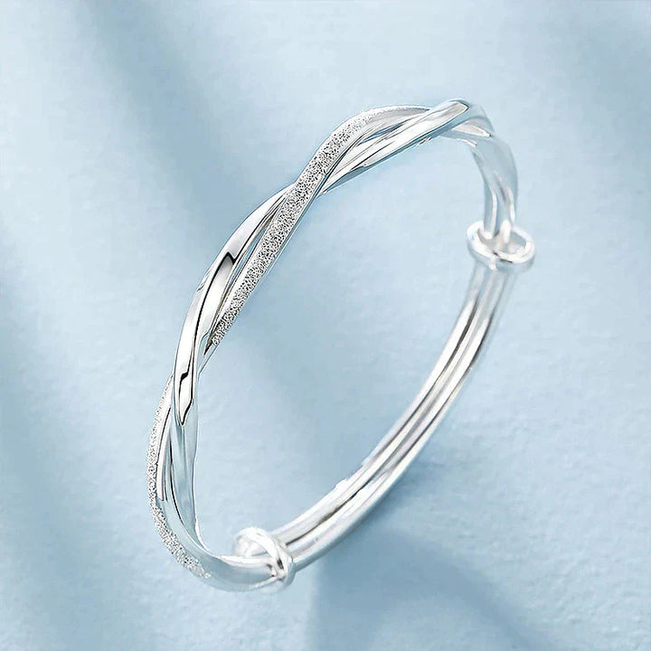 Bracelet tressé en argent