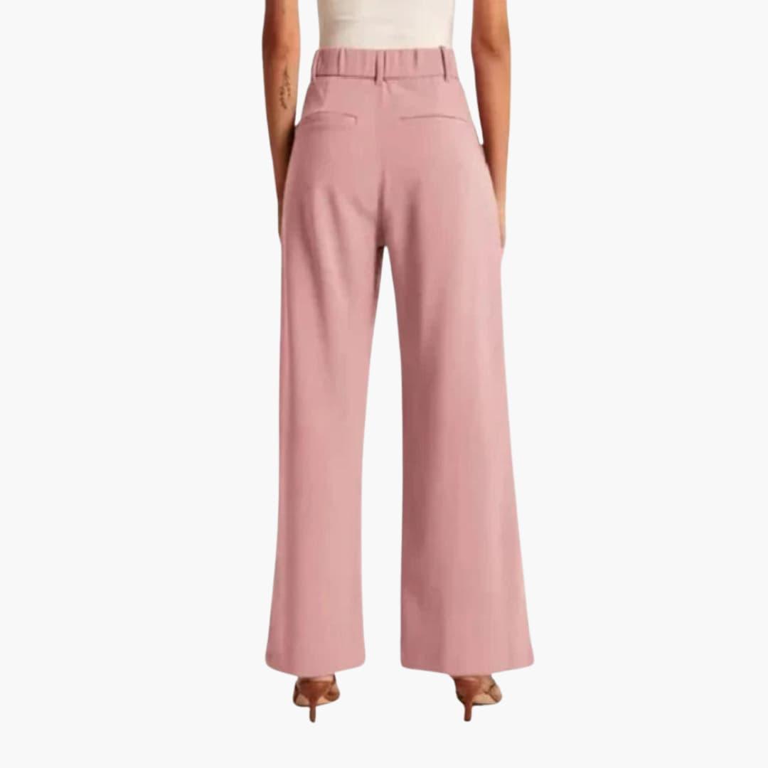 Delia | Tailored High-Waist Wide-Leg Trousers with Pleated Detail