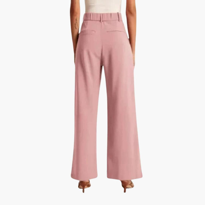 Delia | Tailored High-Waist Wide-Leg Trousers with Pleated Detail