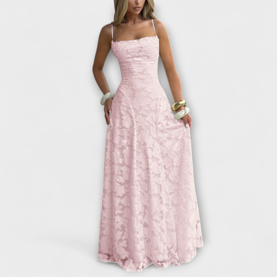 Emberly - Robe maxi jacquard élégante