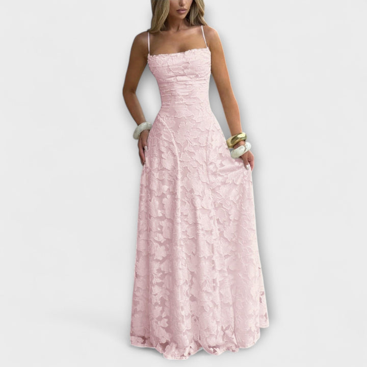 Emberly - Robe maxi jacquard élégante