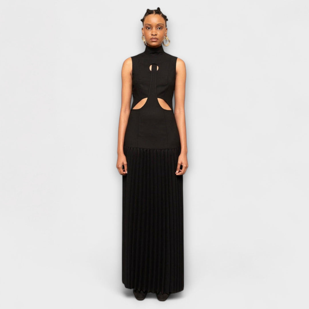 Kristen - Robe maxi plissée avec découpes