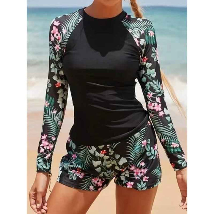 Noa Long-Sleeve Two-Piece Surf Swimsuit – Sun Protection, Flexible, Wave-Ready