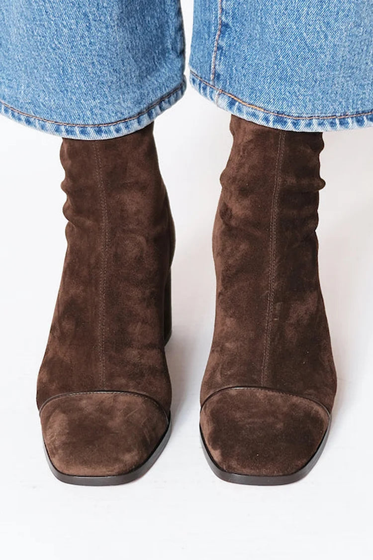 Victoria | Bottines à Talons et Bout Carré