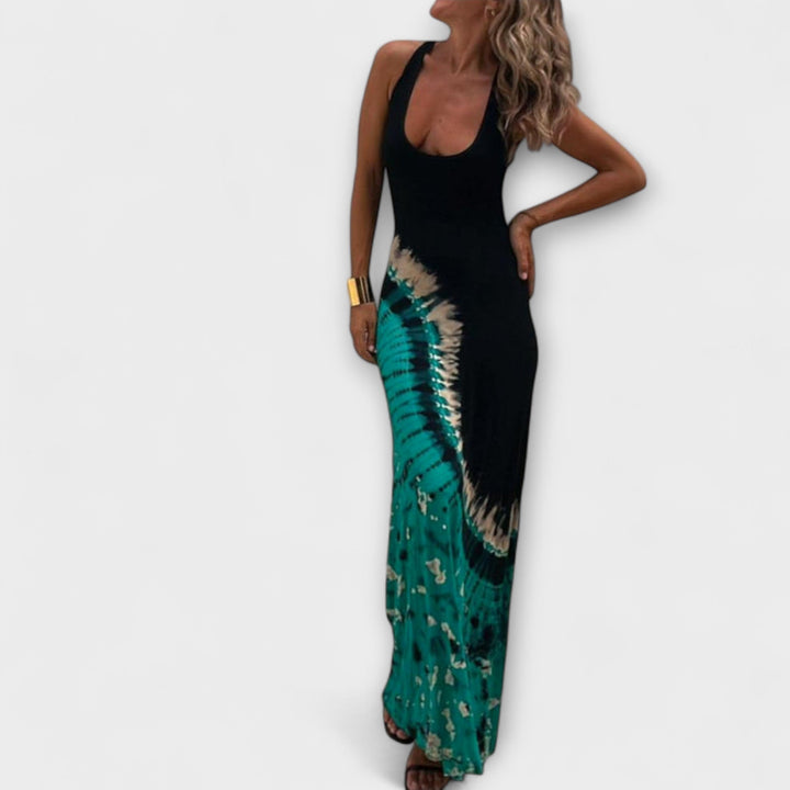 Livia - Robe maxi tie-dye ciel étoilé