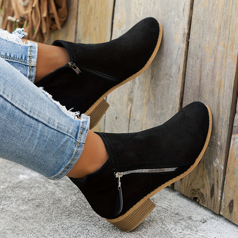 Anneliese | Bottines de cheville confortables avec fermeture éclair et soutien de la voûte plantaire