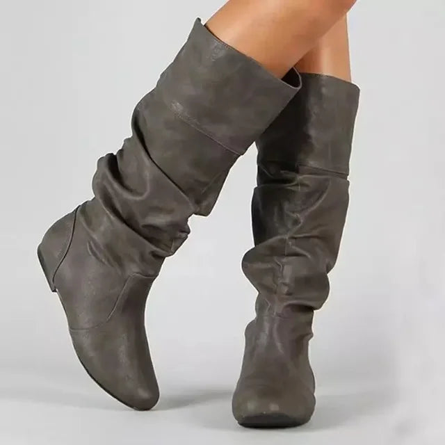 Bianca | Classic Cowboy Mid-Calf Boots with Pointed Toe Detail