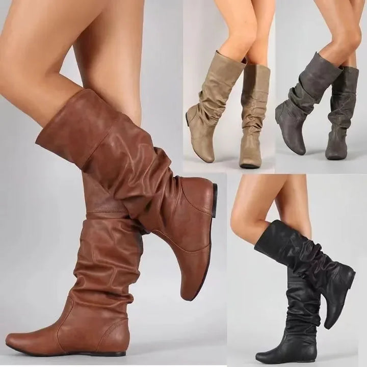 Bianca | Classic Cowboy Mid-Calf Boots with Pointed Toe Detail