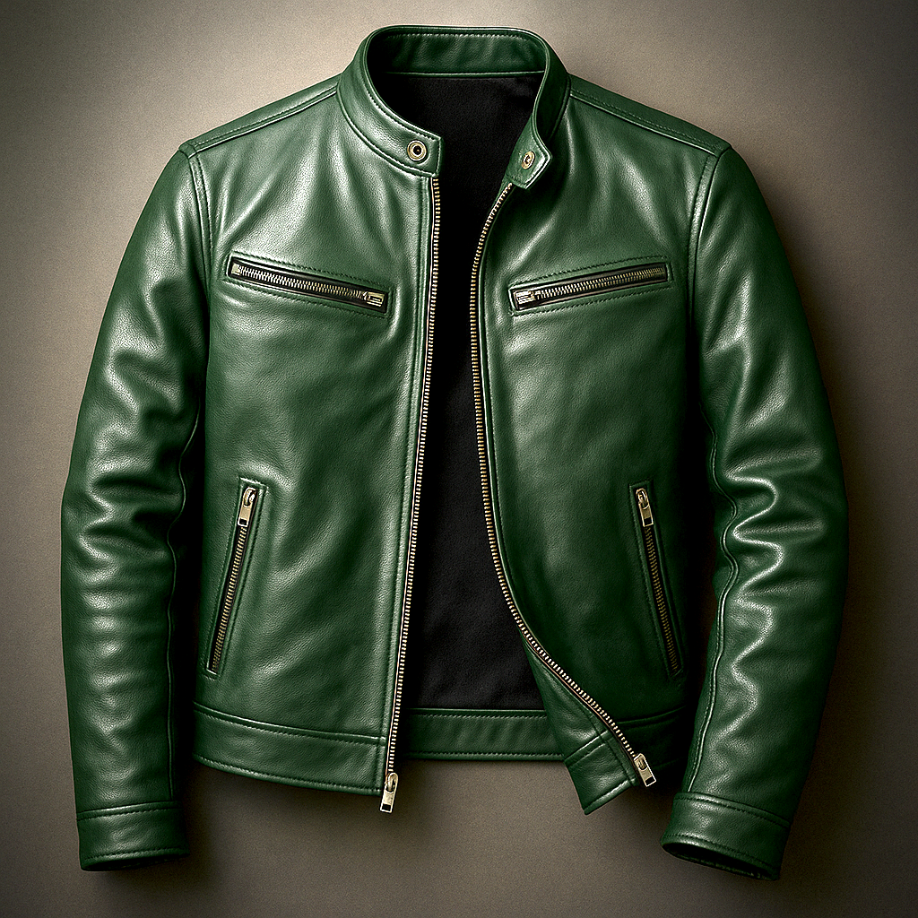 Leon | Casual Leather Jacket with Soft Lining and Fitted Cut