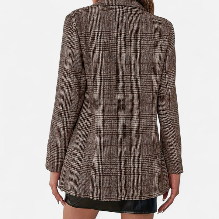 Delphine | Refined Women's Blazer with Tailored Fit and Plaid Pattern