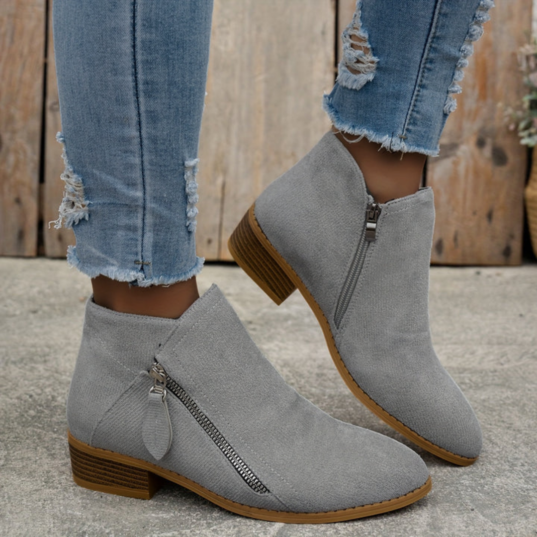 Anneliese | Bottines de cheville confortables avec fermeture éclair et soutien de la voûte plantaire